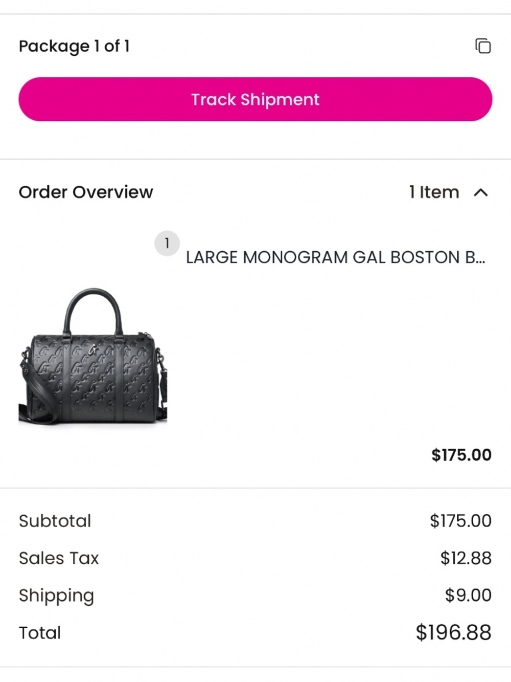 LARGE MONOGRAM GAL BOSTON BAG